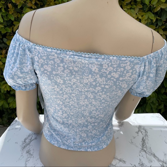 String Me SET Baby Blue/Floral Crunchy Top - Picture 3 of 6